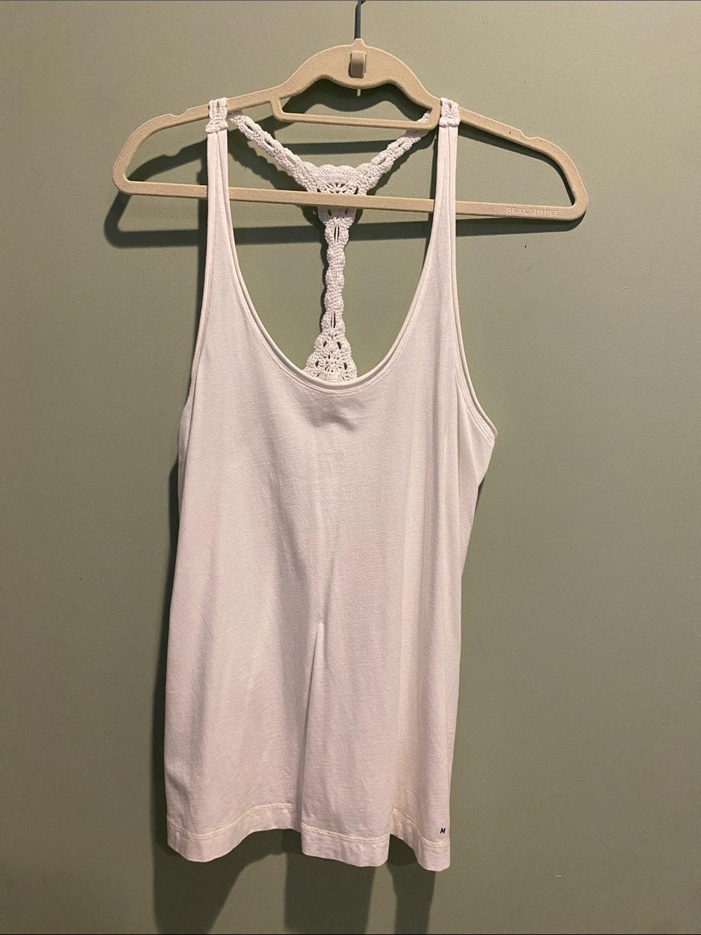 American Eagle Outfitters White Crochet Racerback Tank NWOT